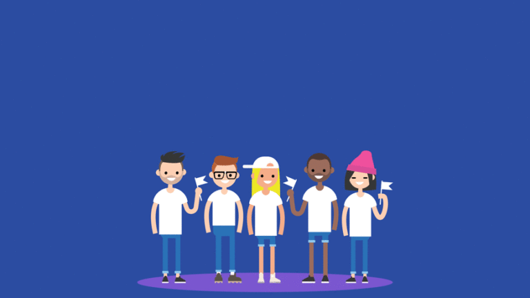 Illustration - group of happy millennials