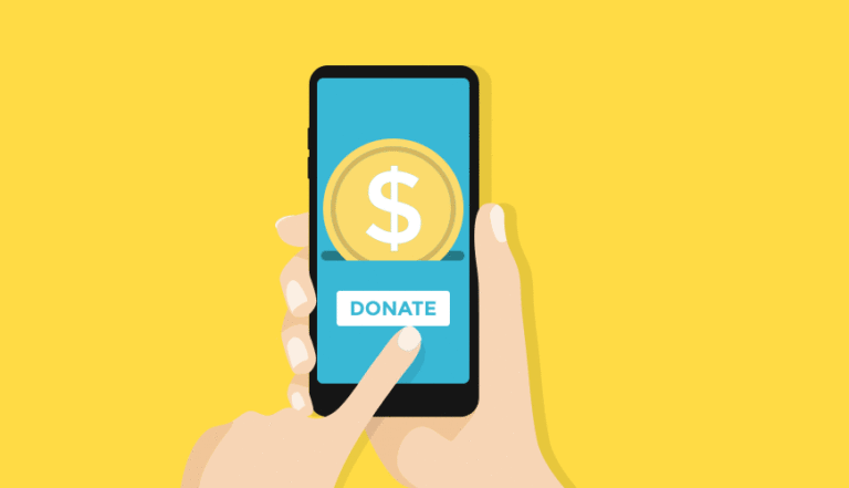 illustration - making a donation using a smartphone