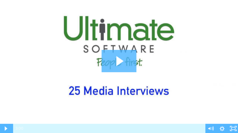 Video screen capture of Ultimate Software - People First. 25 Media Interviews