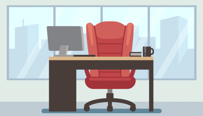 illustration of an empty office workspace
